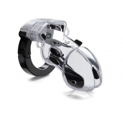 Mystim Pubic Enemy No 1 Electro Chastity Cage - Transparent